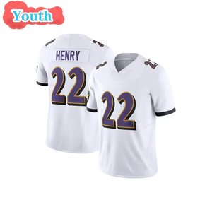 Детская футболка с вышивкой BAL Youth 4 Zay Flowers 8 Lamar Jackson 22 Derrick Henry 52 Ray Lewis 14 Hamilton, лимитированная серия - Product Image 5