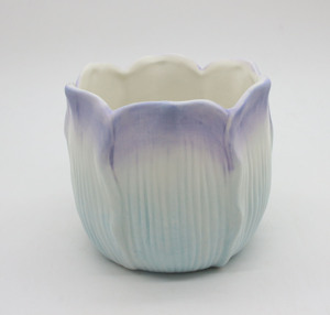 Pot de fleurs en céramique en forme de tulipe, dégradé violet pastel et bleu clair, pour plantes d'intérieur, décoration de <span class=keywords><strong>jardin</strong></span> et ornement de maison - Product Image 1