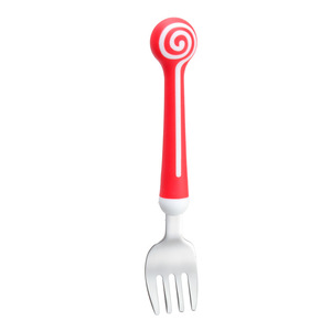 Trẻ em muỗng nĩa spork với nhựa xử lý thép không gỉ Toddler đồ dùng trẻ em an toàn Bạc đặt - Product Image 2