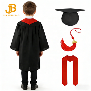 Robe de graduation unisexe en polyester avec étole dorée et chapeau, personnalisable avec logo, pour enfants et usage scolaire - Vente en gros - Product Image 5