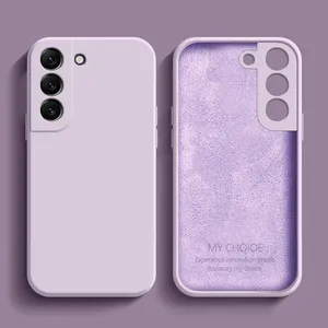 Coque de protection en <span class=keywords><strong>silicone</strong></span> liquide de 2mm pour <span class=keywords><strong>Samsung</strong></span> Galaxy S24 S23 Ultra S22 S21 S20 FE <span class=keywords><strong>S10</strong></span> <span class=keywords><strong>Plus</strong></span> Housse souple antichoc - Product Image 1