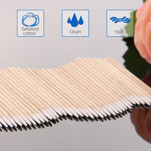 Vente en gros de coton-tige pointu <span class=keywords><strong>PMU</strong></span> blanc de 7cm pour le nettoyage des oreilles bâton de coton-tige en bois - Product Image 2