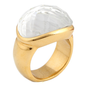 Fashion <b>Rings</b> <b>Gold</b> Crystal Bezel <b>Set</b> Geometric Shape U Shaped <b>Ring</b> Gift Jewelry - Product Image 1