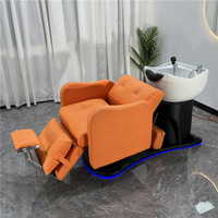 Ensemble de salon de coiffure moderne tout noir pour la vente en gros, comprenant un fauteuil de barbier de luxe et des meubles de salon de coiffure
