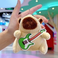 Jouet en peluche Kapibala pour guitare Kawaii, jouet de dessin animé Capybara, pendentif en peluche doux, porte-clés en peluche, sac à dos, décor
