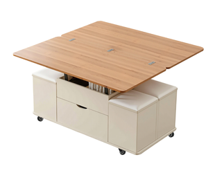 <span class=keywords><strong>Table</strong></span> <span class=keywords><strong>basse</strong></span> élévatrice multifonctionnelle avec 4 tabourets - Product Image 5