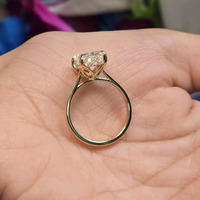 Bague de fiançailles en or massif 14k 18k avec diamant de laboratoire certifié IGI CVD HPHT pour femme, 2ct 3ct VVS, bijoux sur mesure