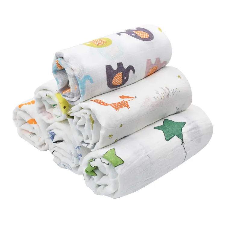 Bambus-Muslin-Baumwollfolie hohe Dichte benutzerdefinierte Baby-Wanddecke Druck-Design Baby 100% bio-Muslin-Wanddecken