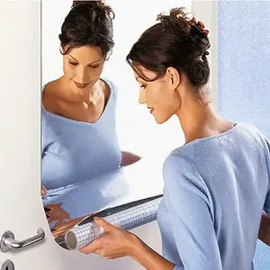 Espejo acrílico autoadhesivo personalizado de alta calidad, pegatina de pared para baño, espejo suave impermeable para promoción del hogar - Product Image 1