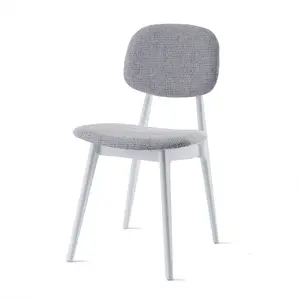 Wholesale price modern simple home furniture fabric comfortable seat and plastic frame dining chair