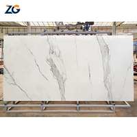 ZGSTONE haute qualité Calacatta marbre blanc porcelaine pierre frittée dalle carrelage céramique artificielle polie dalles émaillées carreaux