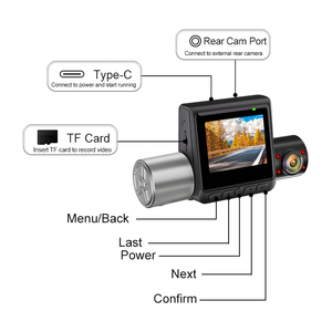 135. กล้องติดรถยนต์ 3 ช่องทาง มุมมองกว้าง ความละเอียด 4K พร้อมกล้องภายในและกล้องหลัง 1080P จอภาพ 2 นิ้ว บันทึกภาพ DVR รองรับ G-Sensor - Product Image 5