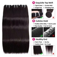 Extensions de cheveux humains 16A Super Double Drawn, lisses comme des baguettes, non traités, vierges, bruts, chinois, avec pointes pleines
