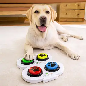 Livraison rapide enregistrable chien parlant boutons jouets interactifs pour animaux de compagnie Buzzer communiquant jouet de formation pour animaux de compagnie
