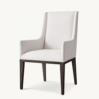 Chaises modernes en bois, fauteuils de salle à manger en tissu à dossier haut