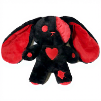 Peluche Lapin Gothique 24cm Rembourrée Coton PP, Lapin Vaudou Effrayant et Adorable, Poupée pour Cadeau de Pâques et Halloween, Vente en Gros