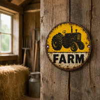 Plaque Métallique Vintage Personnalisée GARAGE SERVICE STATION FARM DINER Décoration Murale Rétro 15cm Effet Vieilli Rustique pour Bar ou Cave à Hommes OEM