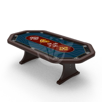 Table de poker octogonale en bois sur mesure YH - Table de poker professionnelle à double arc avec 10 porte-gobelets