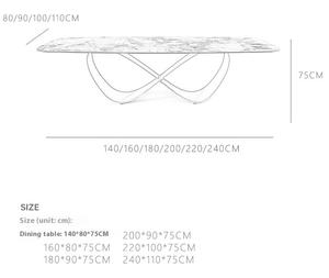 Tavolo da Pranzo di Lusso Dareko Design a 8, Base a Forma di Farfalla, Tavolo da Pranzo in Pietra Sinterizzata per 6, 8, 10 Persone - Product Image 5