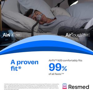 Sangle de tête de rechange <span class=keywords><strong>AirFit</strong></span>/AirTouch <span class=keywords><strong>N20</strong></span> pour CPAP (système de fixation et coussin nasal non inclus) Petite taille Gris/Bleu - Product Image 4