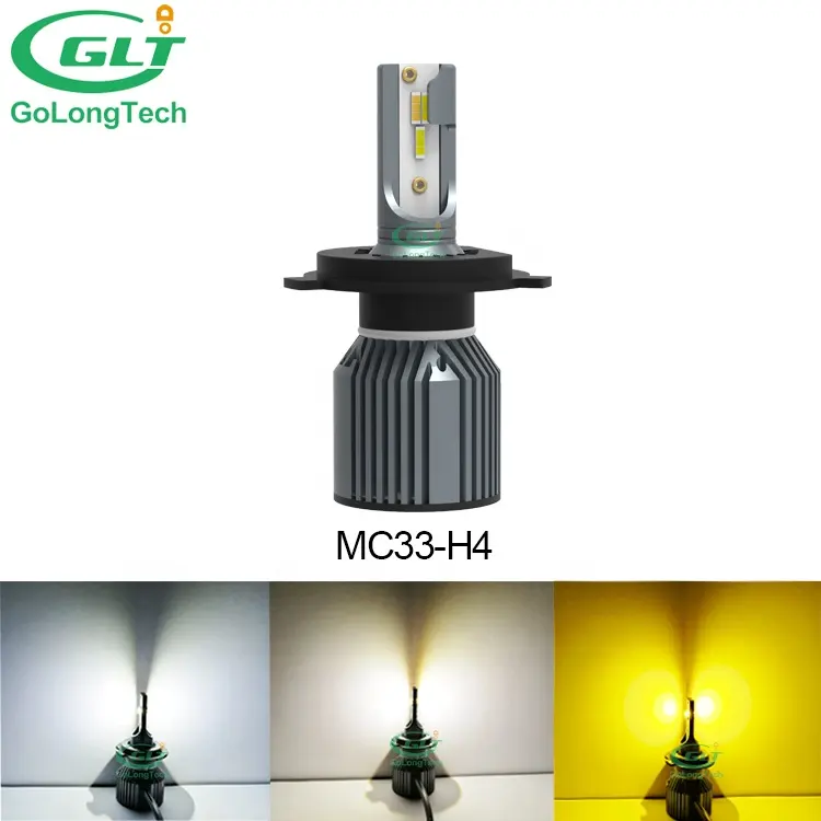 3 color MC33 10000LM 72W bulb high brightest 6500K 4300K 3000K led headlight 3 color led light h4