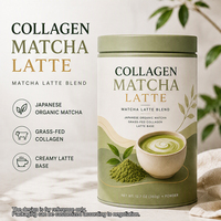 Latte au Collagène et au Matcha pour les routines beauté |   Matcha biologique japonais, collagène provenant de bétail nourri à l'herbe et base pour latte |   Boisson pour le petit-déjeuner à la maison