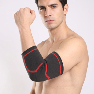 Manchon de compression pour coude en Spandex et Nylon personnalisé, protection professionnelle douce, antidérapant, réglable, respirant, fin, à enfiler - Product Image 1