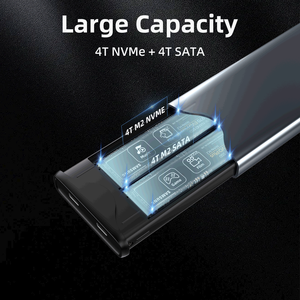 USB 3,1 Gen 2 10Gbps Dual Bay <span class=keywords><strong>SATA</strong></span> NVMe Case 4TB <span class=keywords><strong>SSD</strong></span> Type-C Recinto Aluminio PC Material Herramienta-Libre Uso externo HDD Recinto - Product Image 4