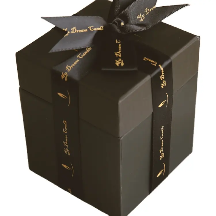 Оптовая продажа, роскошные пустые жесткие банки для свечей, упаковочные подарочные коробки с логотипом, черная картонная <span class=keywords><strong>упаковка</strong></span> для свечей на заказ