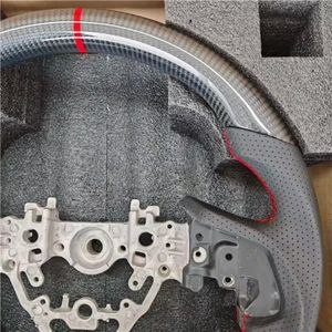 Volante de Fibra de Carbono para <span class=keywords><strong>Subaru</strong></span> Forester <span class=keywords><strong>Impreza</strong></span> 2020 2021 2022 2023 <span class=keywords><strong>2024</strong></span>, Volante de Carreras de Cuero Perforado - Product Image 5