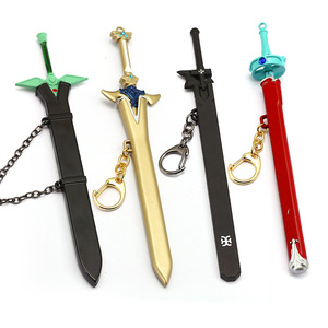 Nouveau <span class=keywords><strong>SAO</strong></span> Épée Art En Ligne Porte-clés Arme Clé Chaîne Anneau Cosplay Bijoux 17CM - Product Image 1