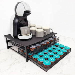 2 niveles <span class=keywords><strong>Dolce</strong></span> <span class=keywords><strong>Gusto</strong></span> 72 Uds. Organizador de cápsulas de café de doble capa soporte de cápsulas de café metal negro estilo moderno Almacenamiento de cápsulas de café - Product Image 1
