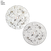 Module LED de panneau lumineux adressable DMX512 RGBW 3535 SMD 180 mm en aluminium avec lentille, 24W-50W 24V 25/60, pour piscine