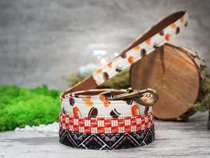 Patrón de 5 pies, personalizado con forro de cuero, diseñador de perros estampado, correa para mascotas para perros pequeños, medianos y grandes cachorros - Product Image 1