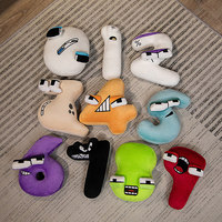 Coussin d'oreiller lumineux en peluche en forme de chiffre arabe avec éclairage LED créatif personnalisé