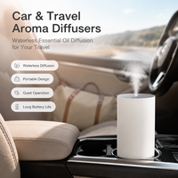 Diffuseur d'huiles essentielles sans eau pour voiture, à piles, nébuliseur mini portable rechargeable, technologie Venturi, 3 usages domestiques