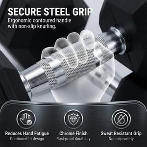 <span class=keywords><strong>Manubri</strong></span> Esagonali VIGFIT per Uso Commerciale, Allenamento di Forza, Rivestiti in Gomma, <span class=keywords><strong>Pesi</strong></span> Liberi in Ferro <span class=keywords><strong>e</strong></span> Acciaio - Product Image 4