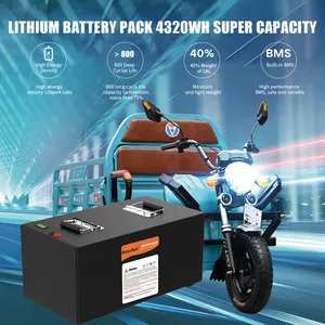 Elektromotor rad 72v 60ah Lithium-Akku Li-Ionen-Akku Lifepo4 72v 50ah Mit Smart BMS