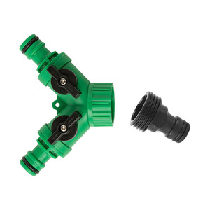 Distributeur d'eau pour machine à laver Hua Bang Shi, 1 entrée 2 sorties, avec robinet pour raccord fileté de tuyau PVC - Product Image 4