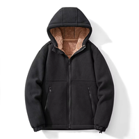 Automne hiver 100% Polyester hommes lourd polaire pleine fermeture éclair à capuche veste thermique doublé coupe décontractée vêtements de travail décontractés utilitaire ODM