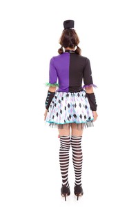 Costume de <span class=keywords><strong>Joker</strong></span> de Cirque d'Halloween pour Femmes, Robe à Queue, Spectacle Scénique, Costume de Magicien, Jeu de Rôle - Product Image 4