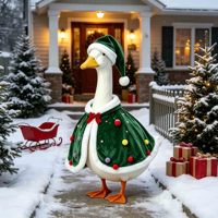Tenues de Noël pour oies de porche, vêtements pour oies de jardin, décoration de Noël pour la pelouse, le jardin extérieur, la terrasse, la statue ou les animaux de compagnie