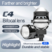 Phares à LED film bleu bi led projecteur 2.5 pouces 65W feux de croisement à LED pour voiture 12V 6500K systèmes d'éclairage automatique C4 2.5