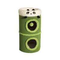 Arbre à chat double couche intégré avec maison et seau en sisal, gain de place, idéal pour l'hiver, pour usage domestique, jouets pour animaux de compagnie