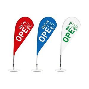 Kit de bannière publicitaire extérieure personnalisable double face avec logo imprimé, forme goutte d'eau, résistante au vent, pour entreprise - Product Image 2