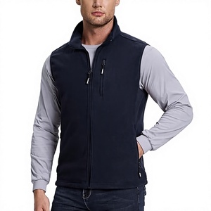 Gilet classique pour homme, bleu marine, sans manches, à fermeture éclair intégrale, col montant, décontracté, pour l'extérieur, veste utilitaire à superposer - Product Image 1