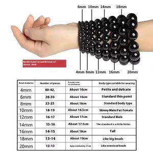 Perles de Mala rondes naturelles rouges, noires et blanches en gros pour bracelet et collier bouddhiste DIY - Product Image 2