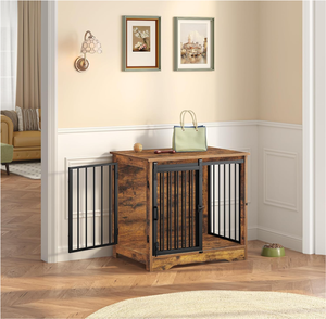 Jaula de Madera para Perros de Estilo Lujoso, con Tres Puertas y Bandeja Desmontable, Ecológica y de Fácil Montaje, en Oferta - Product Image 5