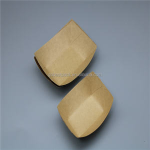 Prêt à expédier <span class=keywords><strong>2022</strong></span> 1000 pièces boîtes à collations en forme <span class=keywords><strong>de</strong></span> bateau en papier Kraft plateaux à emporter pour Sushi Hot Dog frites stratification mate - Product Image 5