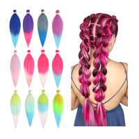 Vente en gros 24 pouces lumineux néon tressage extension de cheveux Ombre Yaki droite synthétique lueur dans les tresses jumbo sombres